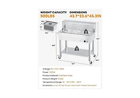 Aecojoy Commercial Food Warmer 1500W Electric Steam Table with 6x10QT Pans and Shelf