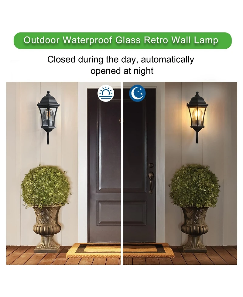Busdays 1 Pack Metal Outdoor Wall Lantern Light Wall Mounted Sconce for Porch Patio Garden Bulb Not Included