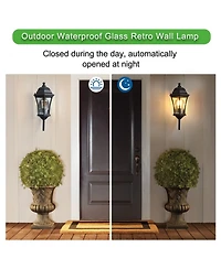 Busdays 1 Pack Metal Outdoor Wall Lantern Light Wall Mounted Sconce for Porch Patio Garden Bulb Not Included