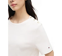 Tommy Hilfiger Women's Ribbed Boxy Crewneck T-Shirt