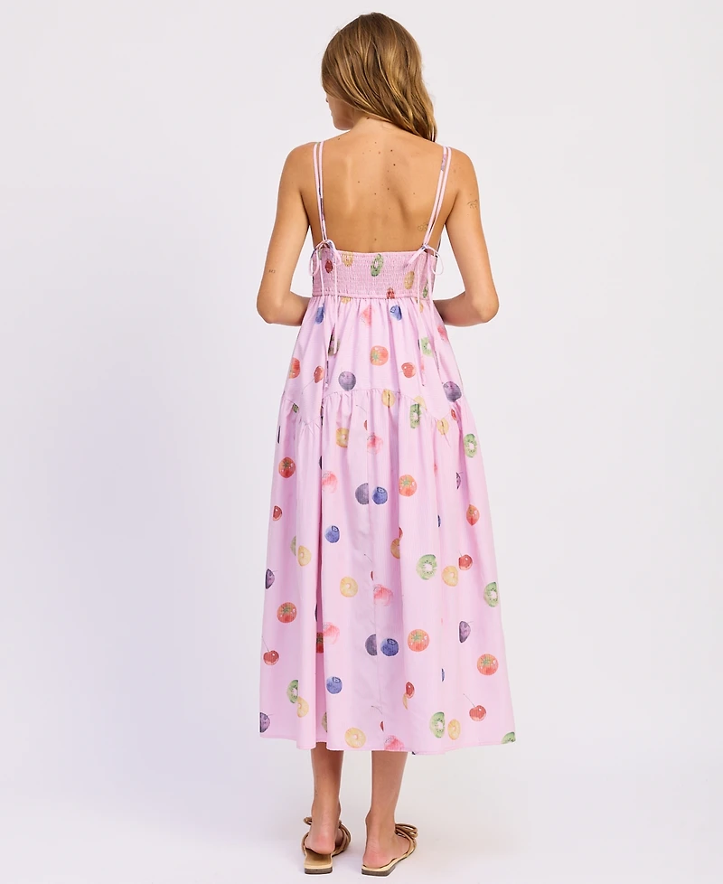 En Saison Women's V-Neck Fruit Medley Dress