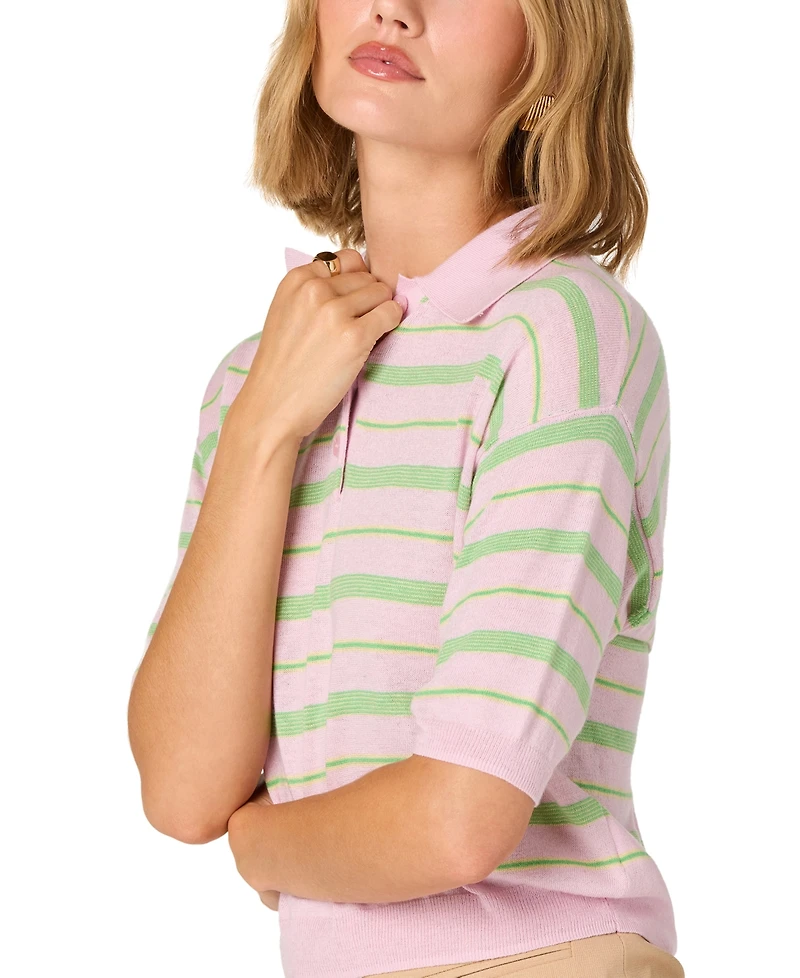 Astr the Label Women's Short-Sleeve Collared Sweater
