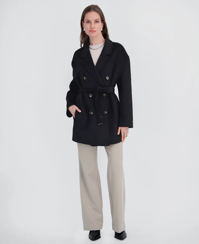 Tahari Women's Double-Faced Belted Coat