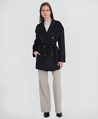 Tahari Women's Double-Faced Belted Coat