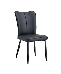 Streamdale Furniture Modern Pu Chair Set - 6 Pieces, smooth line backrest