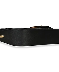 Pre-Owned Prada Black Saffiano Lux Leather Embleme Flap Shoulder Bag