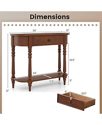 Slickblue 2-Tier Wooden Entryway Console Table for Hallway