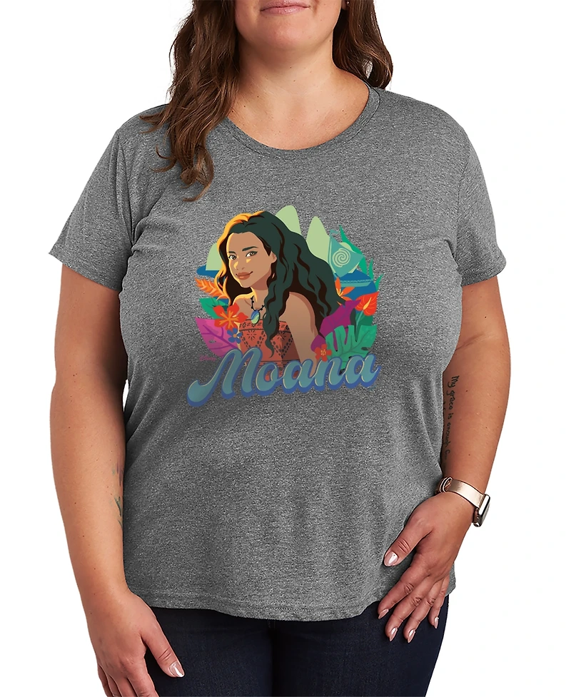 Hybrid Apparel Plus Moana Floral Short-Sleeve T-Shirt