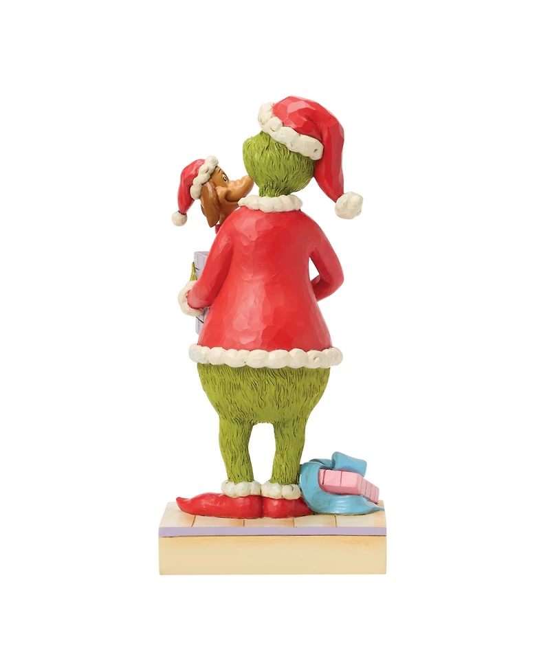 Jim Shore Grinch Fig Grinch Holding Gift with Max