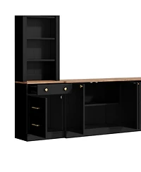 Streamdale Furniture Farmhouse Arched Entertainment Center Wall Unit for TVs Up to 70"