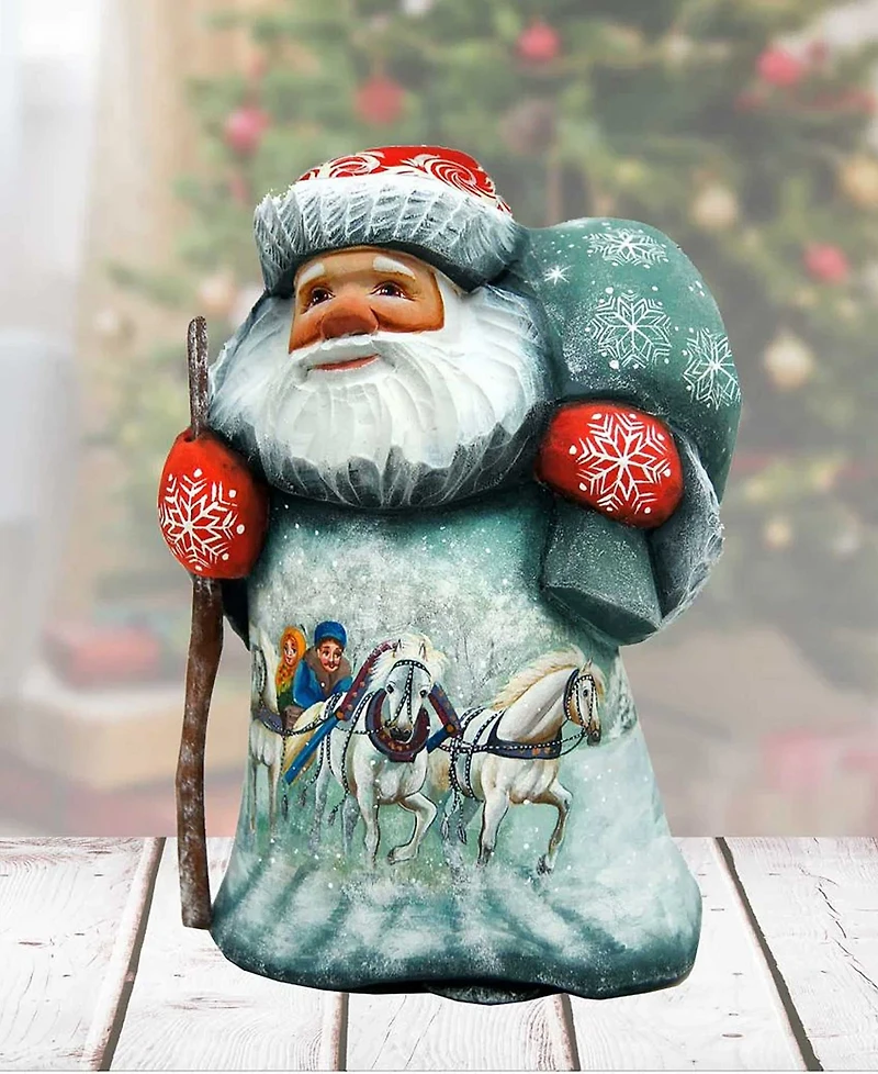 G.DeBrekht Woodcarved Hand Painted Dr Zhivago Santa Figurine