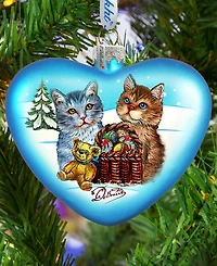 G.DeBrekht Kitty Cats Love Heart Holiday Ornament