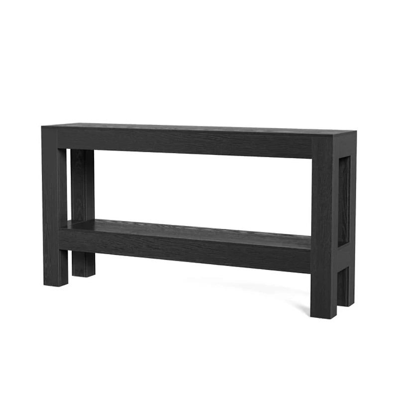 Slickblue 2-Tier Entryway Console Table Farmhouse Style Sofa Table with Storage Shelves