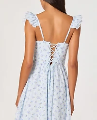 Astr the Label Women's Wedelia Eyelet Corset Midi Dress