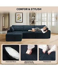 gaomon Corduroy Sponge Modular Memory Foam Sectional Sofa
