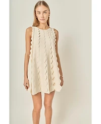 English Factory Women's Ruffled Edge Detail Mini Dress