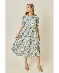 English Factory Women's Contrast Scallop Edge Midi Dress