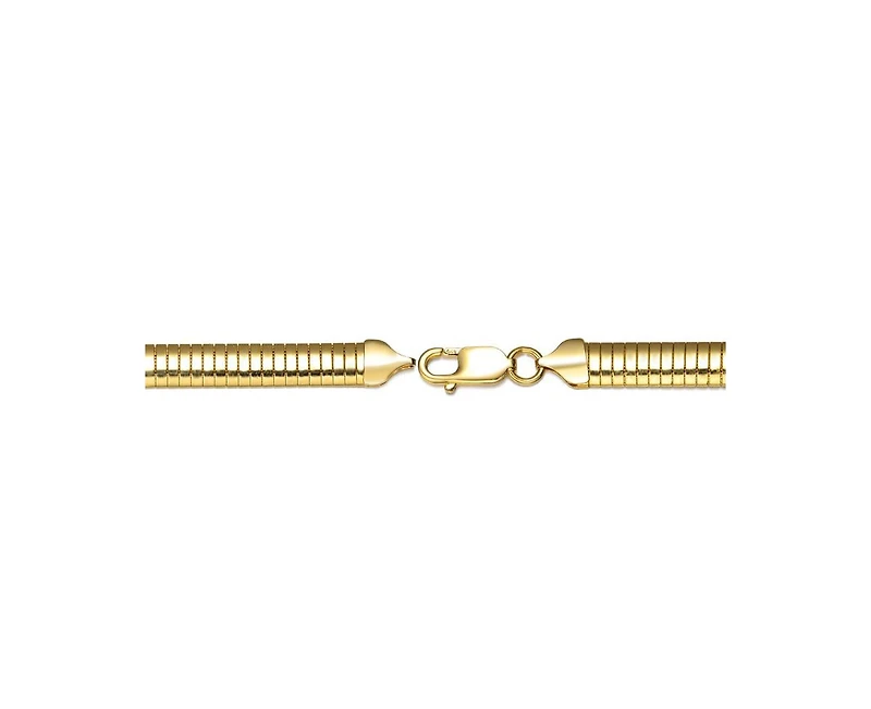 Sterling Silver 14K Gold Plated Omega Bracelet-Unisex