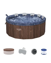 Bestway SaluSpa Toronto 5-7 Person Energy-Efficient AirJet Foam Hot Tub, Brown