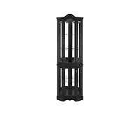 Sumyeg Lighted Corner Curio Cabinet with Tempered Glass Doors and Shelves Elegant Oak Display Storage