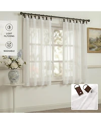 Shadisfy Sheer Voile Curtains with Solid Linen Texture