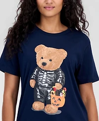 Grayson Threads, The Label Juniors' Skeleton Bear Graphic-Print T-Shirt