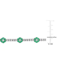 Macy's Lab-Grown Emerald (1 ct. t.w.) & White Sapphire (1-3/4 Bracelet Sterling Silver