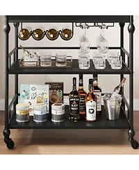 homfan 3-Tier Bar Cart with Wheels