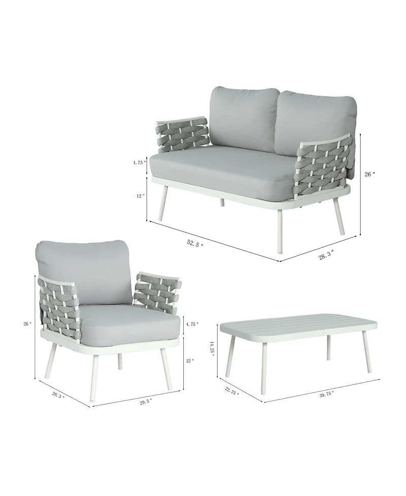 Streamdale Furniture Streamdale Mariano Steel 4-Pieces Conversation Set