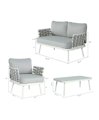 Streamdale Furniture Streamdale Mariano Steel 4-Pieces Conversation Set
