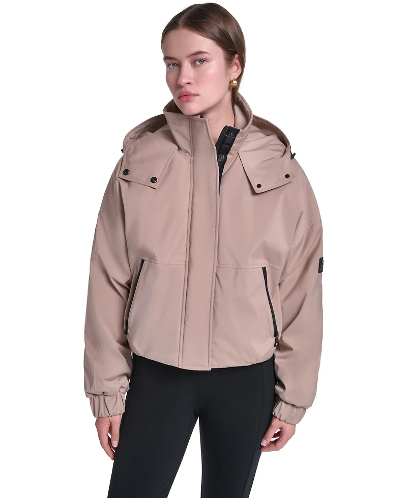 Karl Lagerfeld Paris Women's Zip Up Active Bomber Jacket