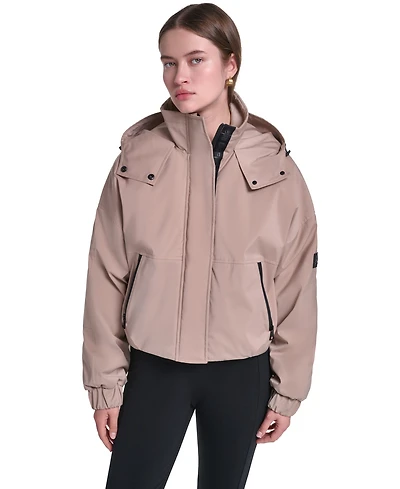 Karl Lagerfeld Paris Women's Zip Up Active Bomber Jacket