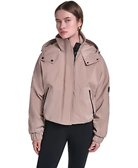 Karl Lagerfeld Paris Women's Zip Up Active Bomber Jacket
