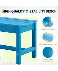 gaomon Weatherproof 2-Person Backless Outdoor Bench, Dining Seat, Garden Bench for Porch, Patio, Park, Entryway