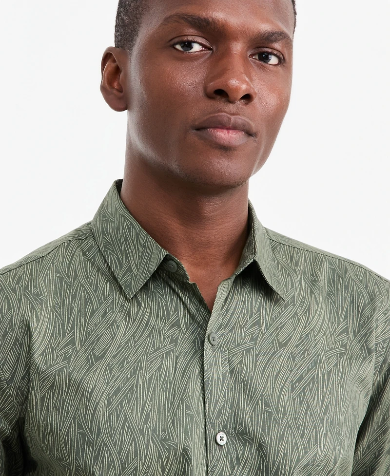 Alfani Men's Baker Geometric Short-Sleeve Shirt, Macy's Exclusive - Bbaker Line Geo