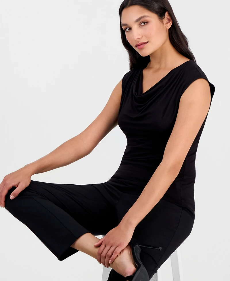Anne Klein Women's Pleated Cowl-Neck Sleeveless Top