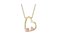 Genevive Timeless 14k Gold Plated Cz Open Heart Layering Necklace