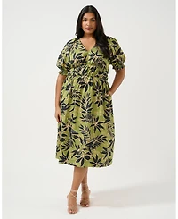 Estelle Wildleaf Cotton Midi Dress