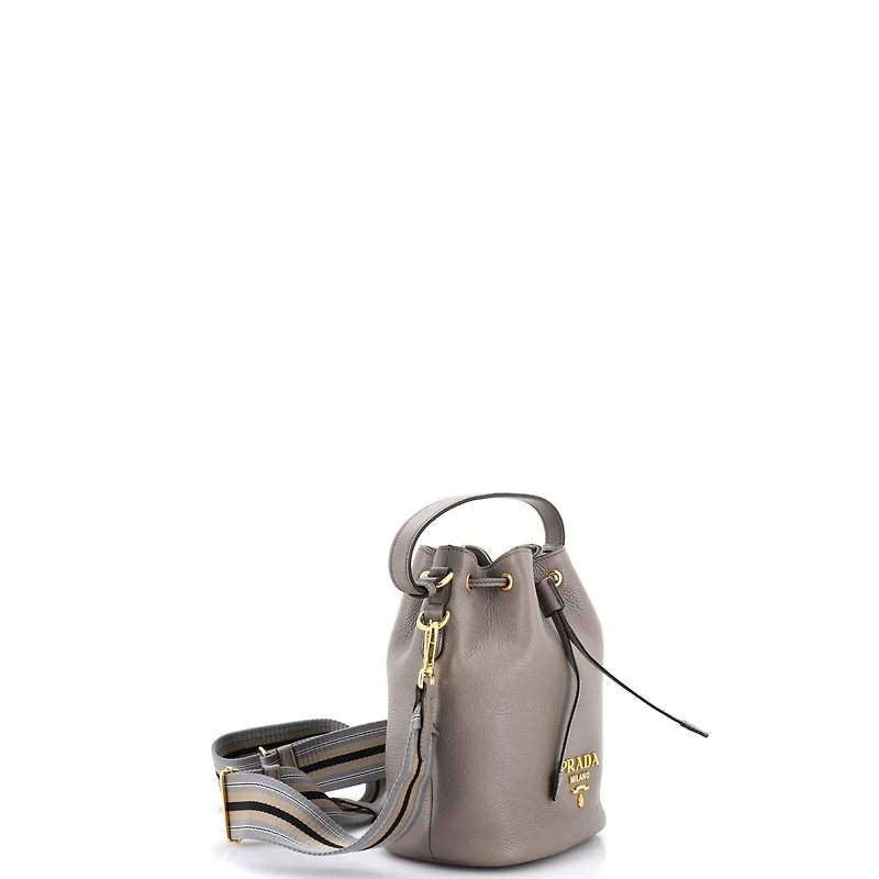 Pre-Owned Prada Small Dual Strap Top Handle Bucket Bag Vitello Daino