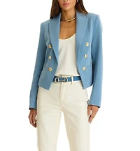 The Noli Shop Womens Gabrielle Double Breasted Blazer - Merlot