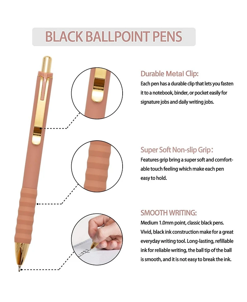 Gnuadz Ballpoint Pen Soft Grip Retractable 1mm
