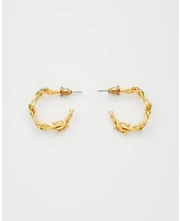 Fable England Gold Wildflower Hoop Earrings