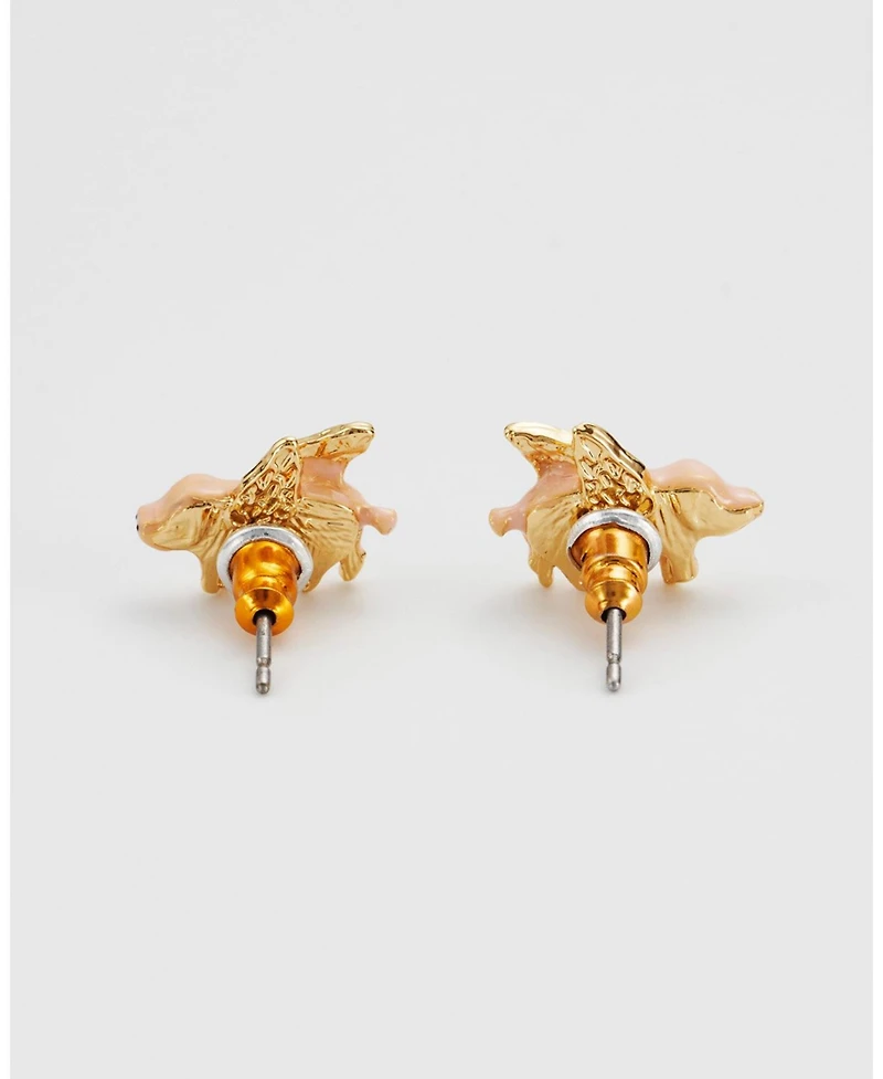 Fable England Gold Flying Pig Stud Earrings