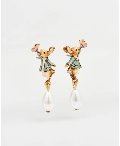 Fable England Peter Rabbit Butterfly Pearl Drop Earrings