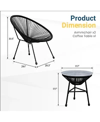 Mondawe Acapulco Patio Bistro Set with Chairs & Glass Table