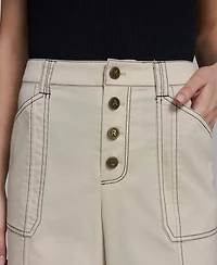 Karl Lagerfeld Paris Women's Contrast Stitch Ankle Pants