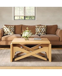 Streamdale Furniture 2-in-1 Expandable Wood Transformer Coffee Table