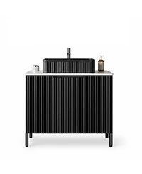 Phying 30 Inch Freestanding Bathroom Vanity with Sink Modern Bathroom Storage Cabinet with 2 Doors Countertop for Home Bathroom Decor