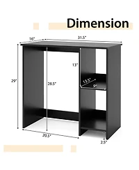 Slickblue 31.5 Inch Modern Home Office Desk with 2 Storage Compartments