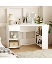 Slickblue Modern Corner Computer Desk with Drawer for Home Office